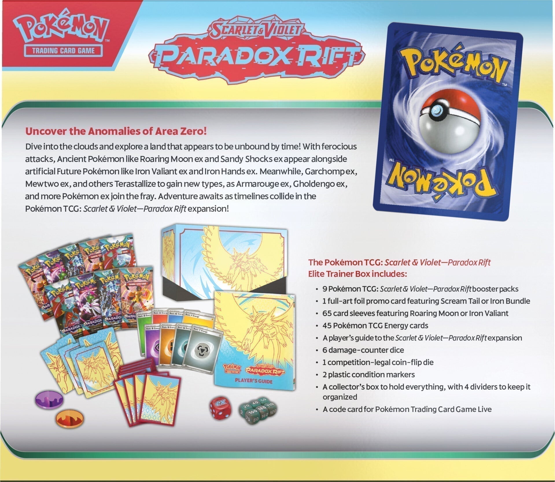 Hot Sale : Scarlet & Violet: Paradox Rift - Elite Trainer Box (Roaring Moon)
